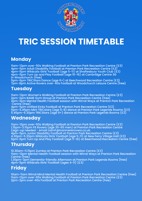 TRIC Weekly Provision Timetable